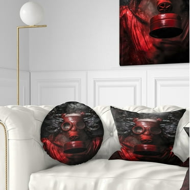 Designart Nuclear Attack - Contemporary Throw Pillow - 12x20
