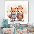 thumbnail image 1 of Designart "Nursery Cartoon Fox III" People Framed Wall Art - Traditional Blue Animal Nursery Entryway Framed Wall Art Print, 1 of 6