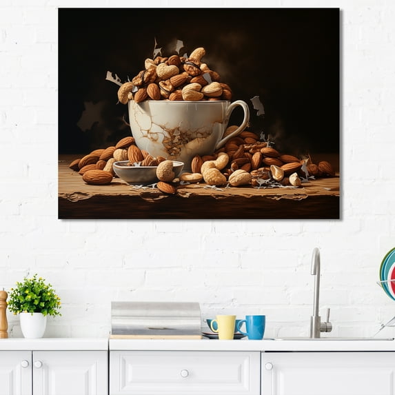 Designart "Nuts Cup In Minimalist Style II" Nuts Canvas Prints