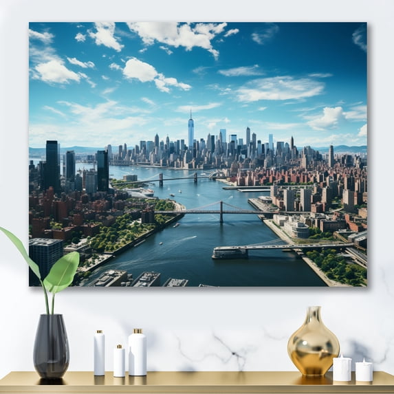 Designart "Nyc Usa Cityscape Of wall decor I" Cityscapes Canvas Wall Art