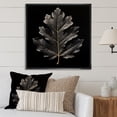 thumbnail image 1 of Designart "Oak Leaf In Black Onyx" Leaves Floater Framed Canvas Wall Art, 1 of 5