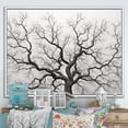 thumbnail image 1 of Designart "Oak Trees In Black And White I" Tree Oak Floater Framed Wall Art Living Room, 1 of 5