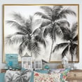 thumbnail image 1 of Designart "Oasis Amidst Desert Palm Trees II" Palms & Palm Trees Floater Framed Canvas Art Print, 1 of 5