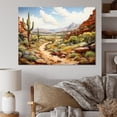 thumbnail image 1 of Designart "Oasis Impasto Mexico Cactus wall art II" Landscapes Wall Art Print, 1 of 5
