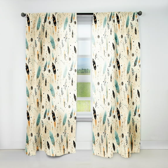 Designart "Oasis Of Tribal Serenity I" Boho Room Darkening Curtain Single Panel