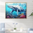 thumbnail image 1 of Designart "Oasis Of Whale Tranquility" Coastal Coral Under Water Floater Framed Wall Art Prints, 1 of 5