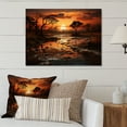 thumbnail image 1 of Designart "Oasis Sunset in Africa I" African Metal Wall Art Prints, 1 of 1