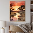 thumbnail image 1 of Designart "Oasis Sunset in Africa II" African Floater Framed Canvas Wall Art, 1 of 7