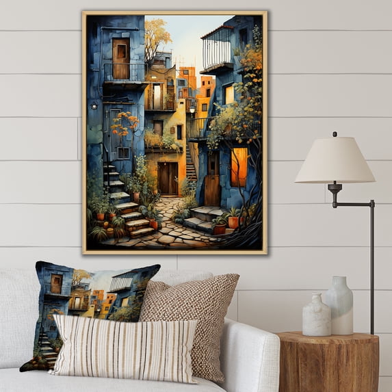 Designart "Oaxacan Odyssey In Mexican Art I" Mexican Art Floater Framed Wall Art Living Room