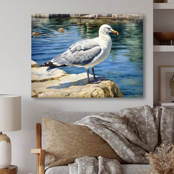 Designart "Observant Seagull II" Seagull Metal Art Print