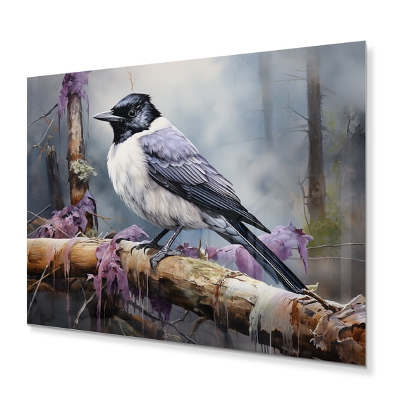 Designart "Observing Bird s Curiosity II" Animals Metal Art Living Room