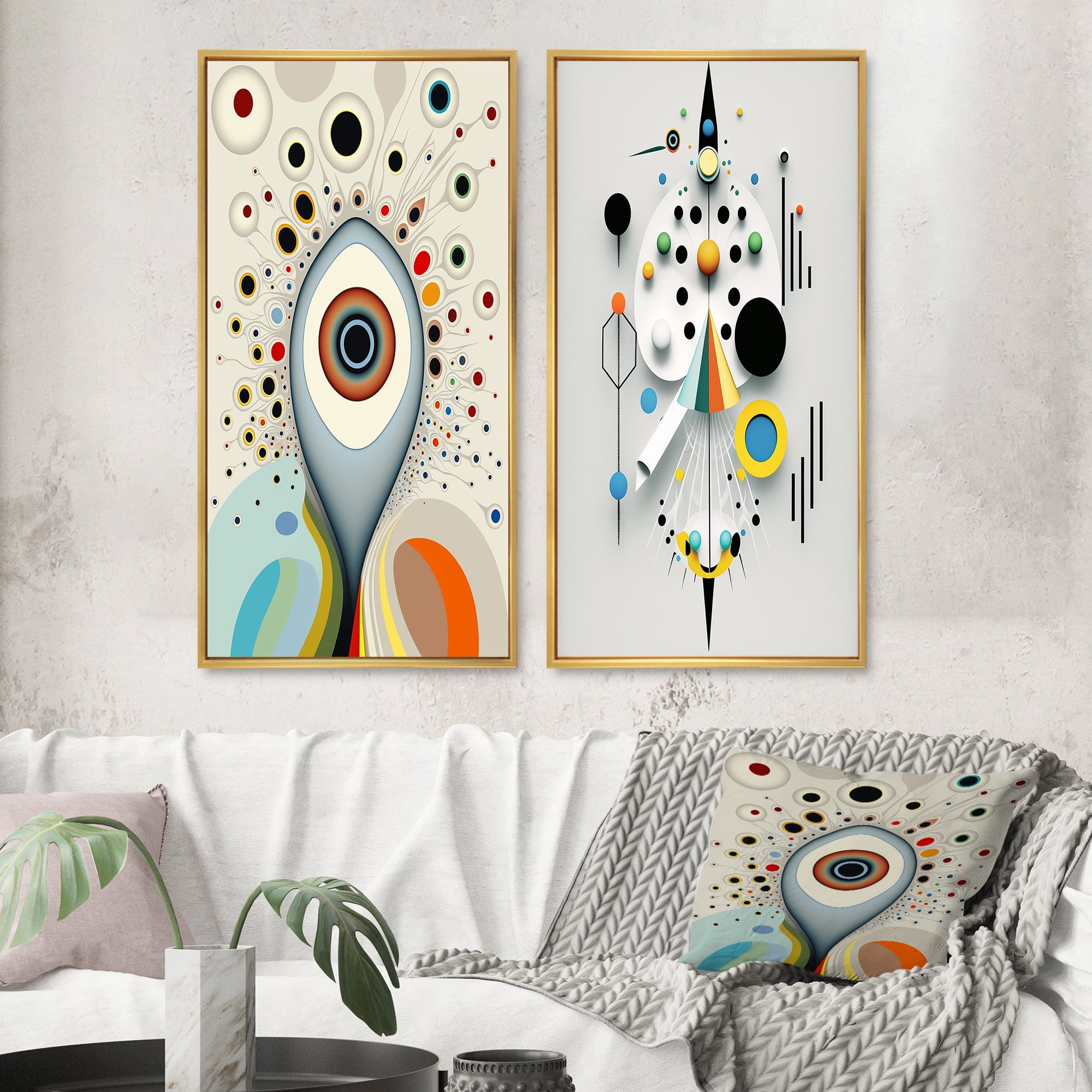 Designart "Occult Séance Insights IV" Modern Geometric Framed Wall Art