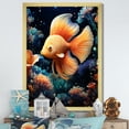 thumbnail image 1 of Designart "Ocean Dance Abstract" Animals Framed Wall Art - Modern Orange Butterfly Fish Living Room Framed Canvas Art, 1 of 6