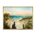 thumbnail image 1 of Designart 'Ocean Dunes During Pink Sinset on Beach' Nautical & Coastal Framed Canvas Wall Art Print, 1 of 5