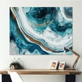 thumbnail image 1 of Designart "Ocean Marble Hald Circle Abstract III" Abstract Marble Wall Art For Bathroom, 1 of 5