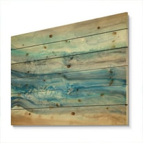 Designart 'Ocean Mineral Waves' Nautical & Coastal Print on Natural Pine Wood