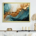thumbnail image 1 of Designart "Ocean Spiral In Gold And Teal" Abstract Spirals Picture Framed Wall Art Prints, 1 of 1
