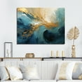 thumbnail image 1 of Designart "Ocean Spiral In Gold And Teal III" Abstract Spirals Canvas Prints, 1 of 7