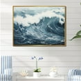 thumbnail image 1 of Designart "Ocean Storm In Minimalist Style I" Ocean Floater Framed Canvas Wall Art, 1 of 1