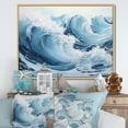 thumbnail image 1 of Designart "Ocean Storm In Minimalist Style" Ocean Floater Framed Wall Art Living Room, 1 of 5