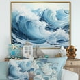 thumbnail image 1 of Designart "Ocean Storm In Minimalist Style" Ocean Floater Framed Wall Art Living Room, 1 of 5