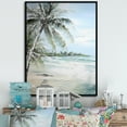 thumbnail image 1 of Designart "Ocean View Paradise With Palm Tree" Palms & Palm Trees Floater Framed Canvas Art Print, 1 of 5