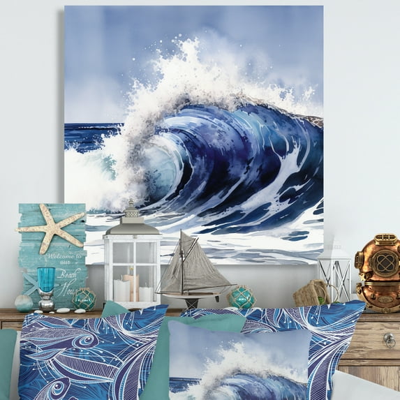 Designart "Ocean Wave Movement V" Modern Landscape Beach Wall Art For Kitchen