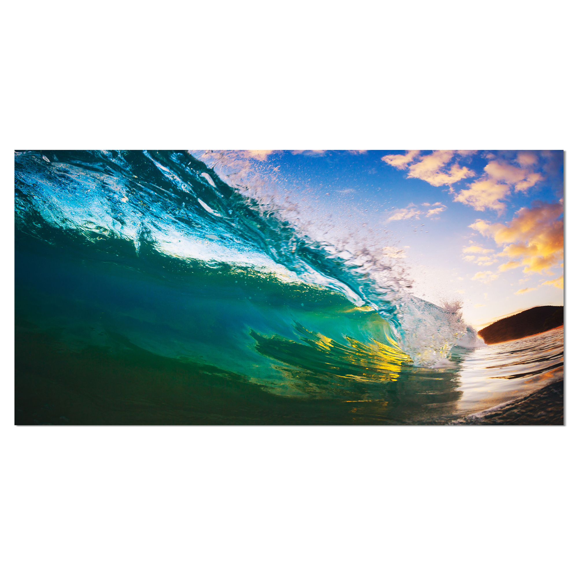 Designart 'Ocean Wave at Sunset ' Photography Canvas Art Print