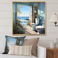 thumbnail image 1 of Designart "Oceanic Escape Toilet painting" Bath & Laundry Floater Framed Wall Art Print, 1 of 7
