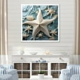 thumbnail image 1 of Designart "Oceanic Gem of White and Blue Starfish" Animals Framed Wall Art Decor - Modern White Starfish Hallway Framed Wall Art Decor, 1 of 6