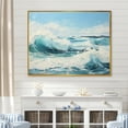 thumbnail image 1 of Designart "Oceanic Storm In Watercolor I" Coastal Ocean Floater Framed Wall Decor, 1 of 5