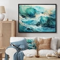 thumbnail image 1 of Designart "Oceanic composition III" Abstract Collages Floater Framed Canvas Print, 1 of 7