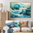 thumbnail image 1 of Designart "Oceanic composition III" Abstract Collages Floater Framed Canvas Print, 1 of 7