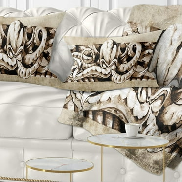 Designart Octopus Sketch in White Shade - Animal Throw Pillow - 12x20