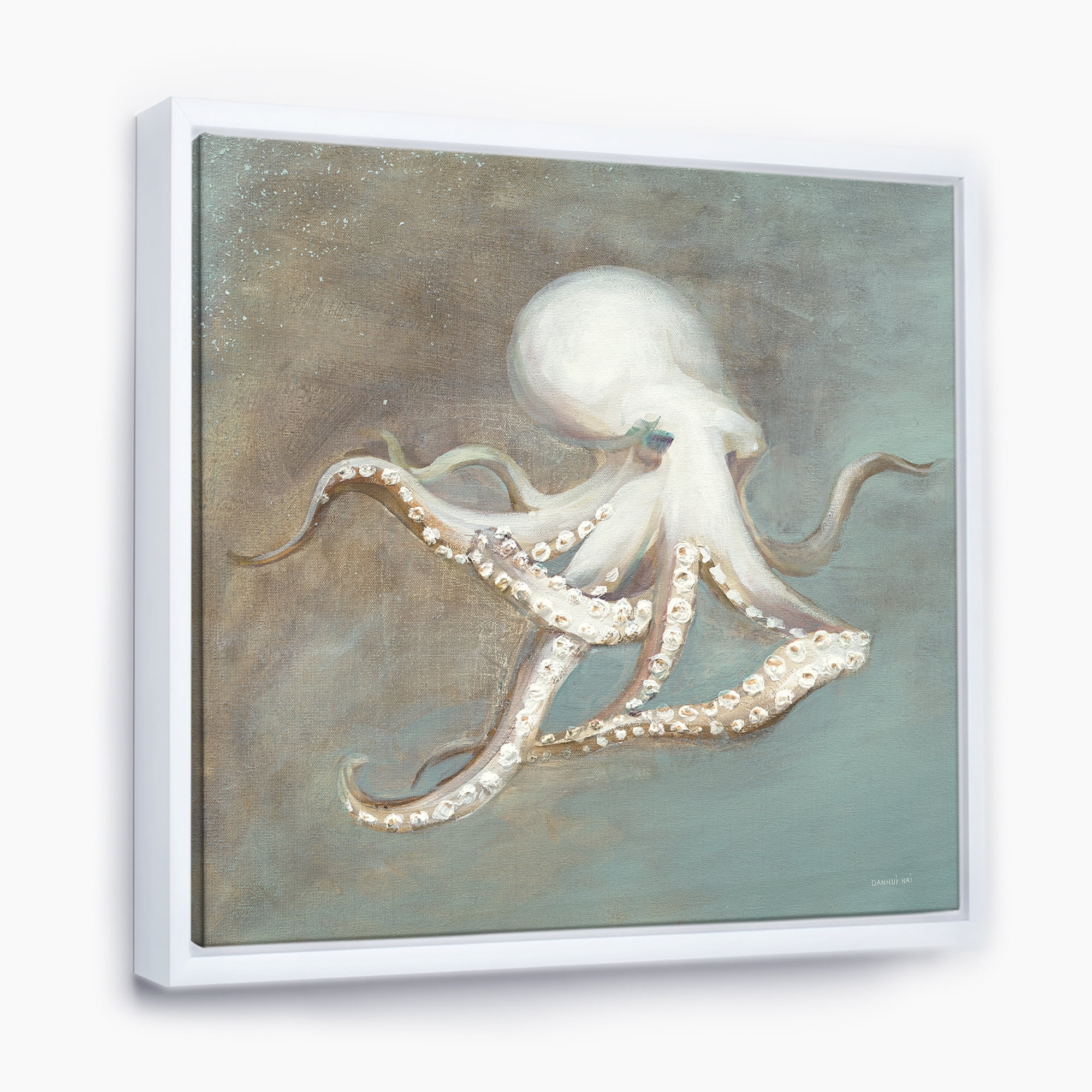 Designart ' Octopus Treasures from the Sea ' Nautical & Coastal Framed Canvas