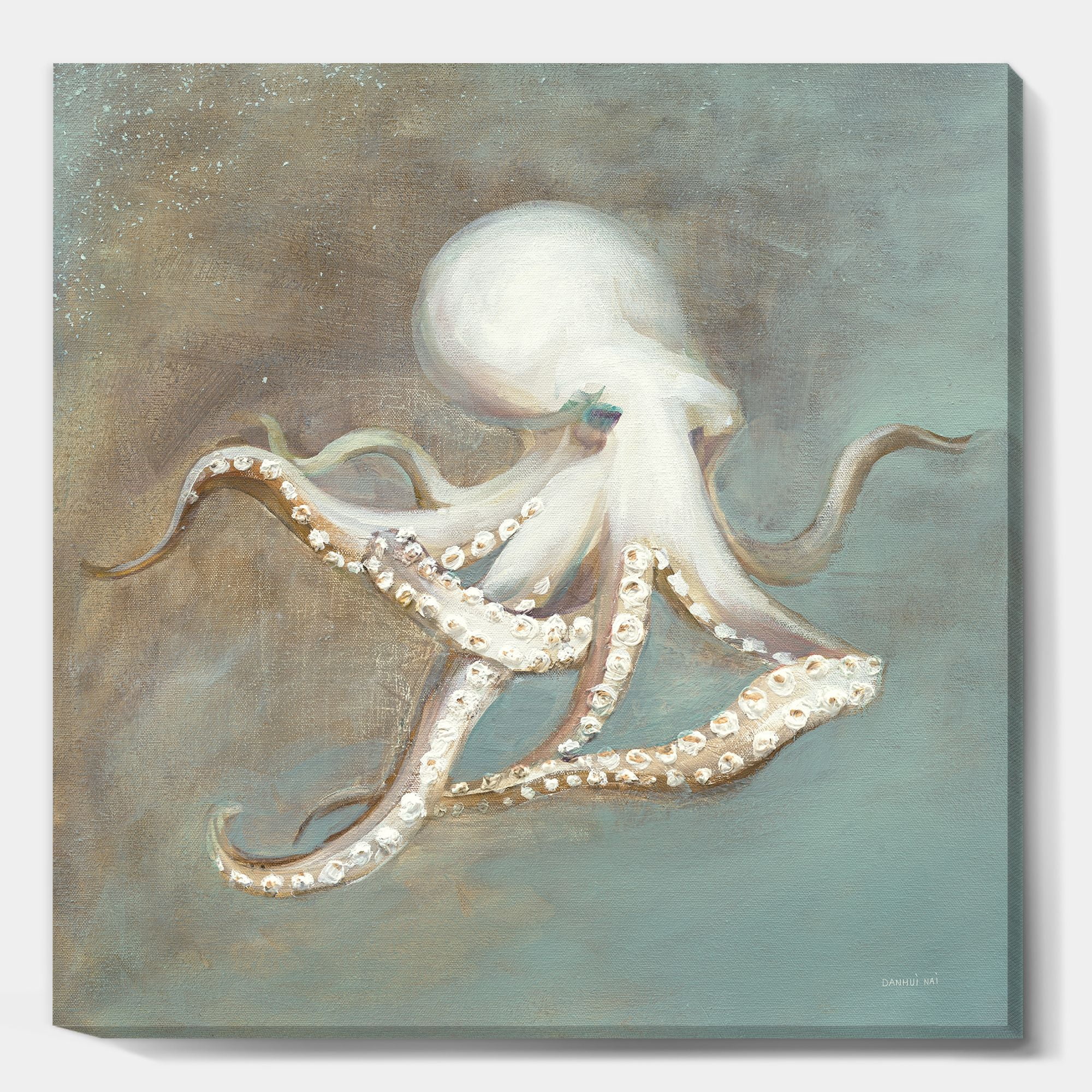 Designart 'Octopus Treasures from the Sea' Nautical & Coastal gallery-wrapped Canvas