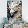 thumbnail image 1 of Designart "Odyssey Of Blue And Grey Dragon I" Dragons Floater Framed Wall Decor, 1 of 5