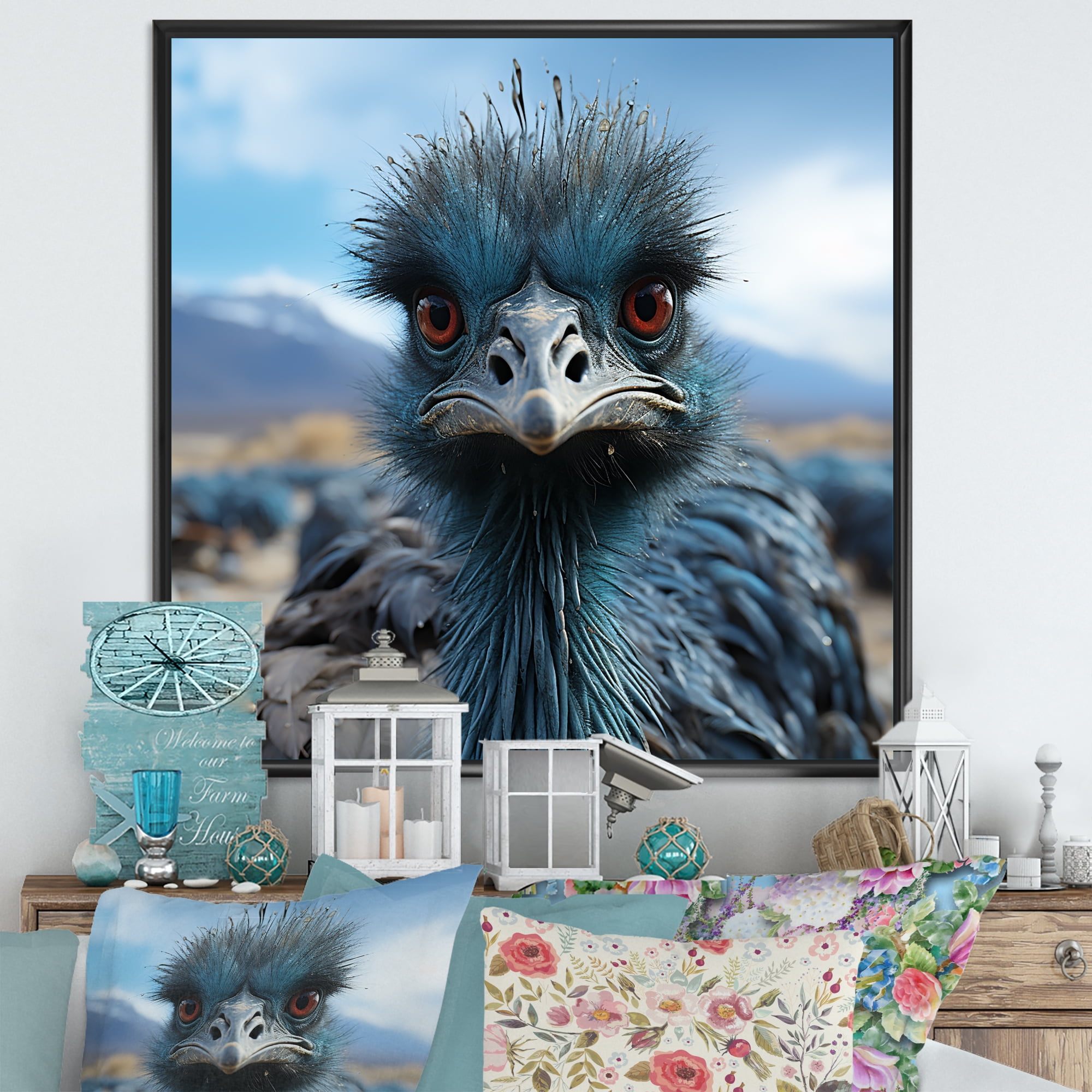 Trio De Toiles Imprimées œuf D'autruche / Dinosaure - Décoration Murale