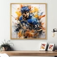 thumbnail image 1 of Designart "Odyssey Portrait of Hockey Champion II" Sports Framed Wall Art - Traditional Yellow Sport Hockey Entryway Framed Wall Art, 1 of 6