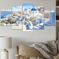 thumbnail image 1 of Designart "Odyssey in Santorini II" Greece Metal Wall Decor Set, 1 of 5