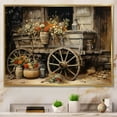thumbnail image 1 of Designart "Of Flowers Grey Old Cart in Tranquil Beauty I" Old American Cart Floater Framed Canvas Art Print, 1 of 7
