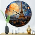 thumbnail image 1 of Designart "Of Lights Paris City art painting V" Architecture Oversized Wall Clock, 1 of 5