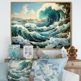 thumbnail image 1 of Designart "Of Wonder Coastal waves Waves painting I" Nautical & Beach Floater Framed Canvas Art Print, 1 of 7