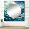 thumbnail image 1 of Designart "Of Wonder Coastal waves Waves painting VII" Nautical & Beach Multi-Color Large Square Mirror - Square Bedroom Mirror Printed Wall Decor - Coastal Square Printed Wall Mirror Art, 1 of 5