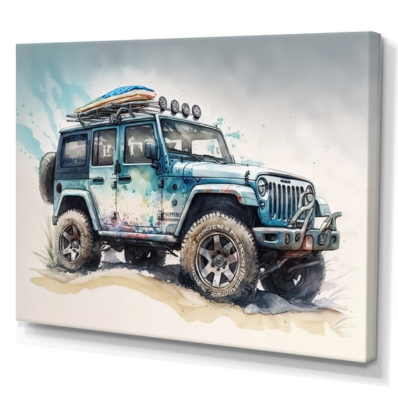 Designart Off Road On The Beach I Canvas Wall Art