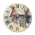 thumbnail image 1 of Designart 'Old Abandoned Wooden House In Winter Snow Picture' Traditional Wood Wall Clock, 1 of 5