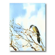 Designart ' Old Bird Sitting On Tree ' Traditional Canvas Wall Art Print