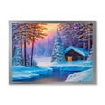 thumbnail image 1 of Designart 'Old Cabin In Winter Forest In Evening Glow I' Traditional Framed Art Print, 1 of 4