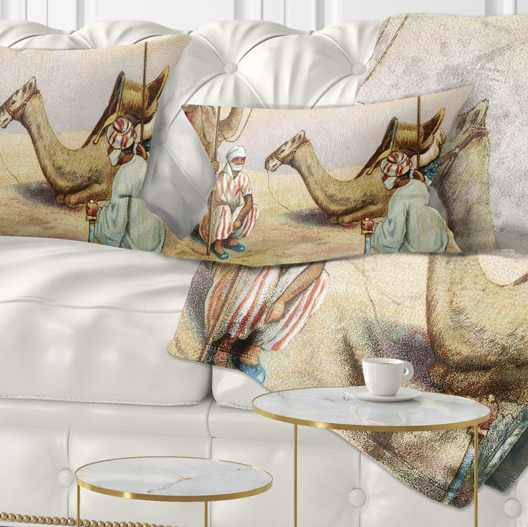 Designart Old Colonial Illustration - Contemporary Throw Pillow - 12x20