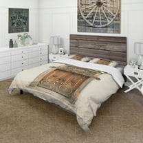 Designart 'Old Door With Gold Ornaments' Vintage Duvet Cover Set